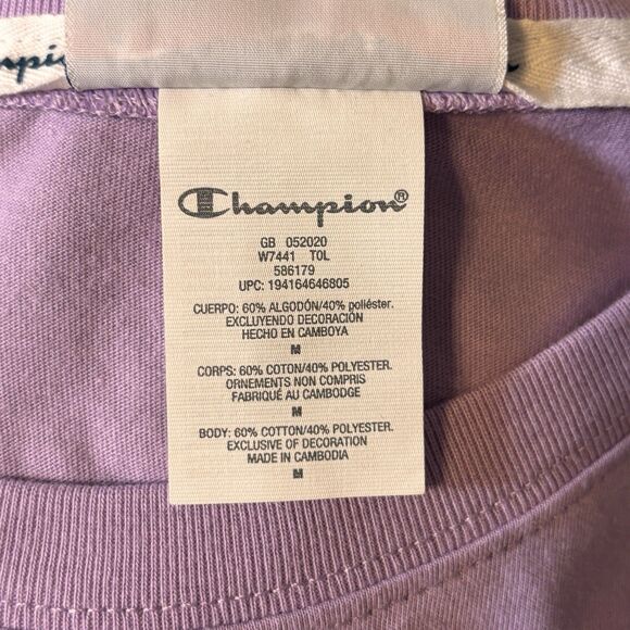 Champion Womens Size M Pullover Long Sleeve Light Purple Lightweight Sweatshirt - Picture 8 of 8